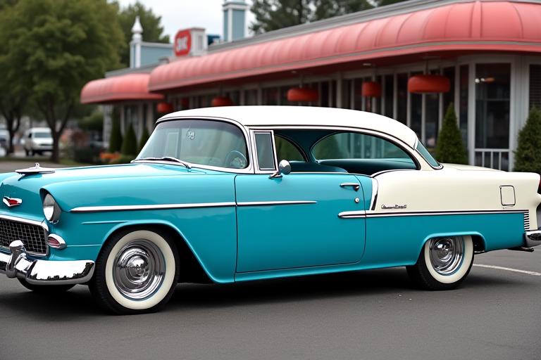 A stunning two-tone 1955 Chevrolet Bel Air, perfectly restored.